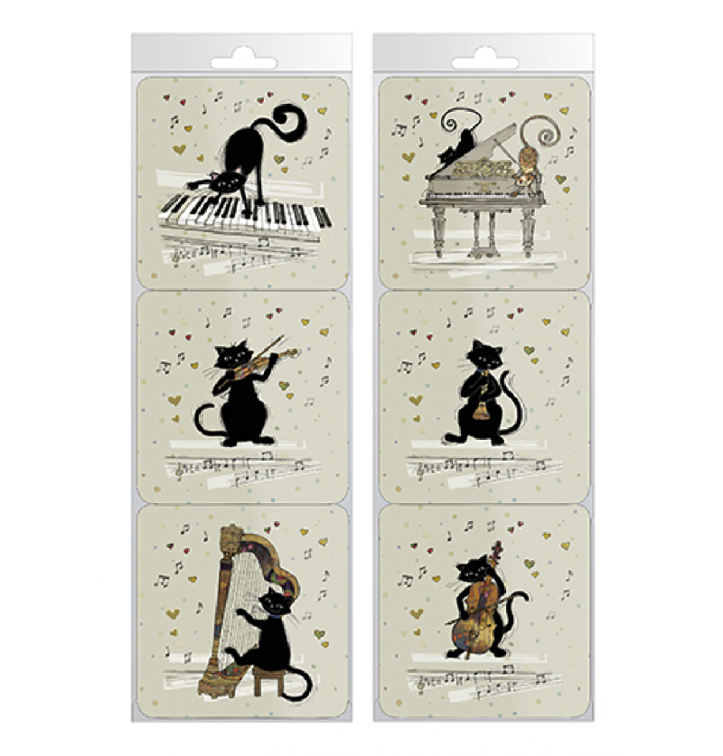 Sous verres Chats musiciens